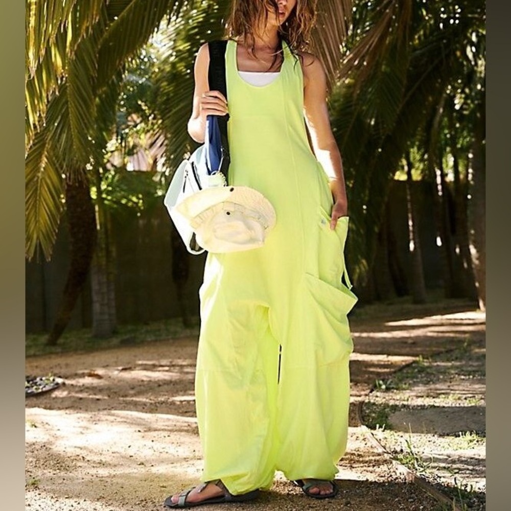 Free People Movement Infinity Jumper Onesie Lime Green Large
